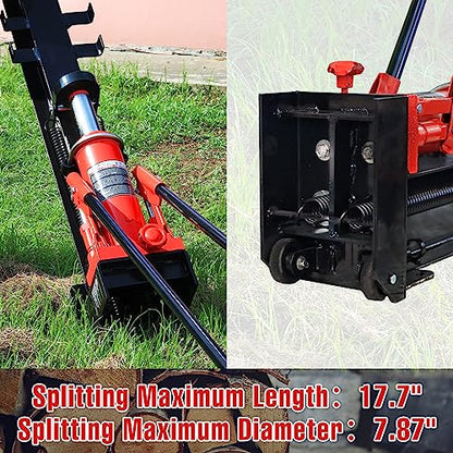 BIG RED ATGS012 Torin Hydraulic Log Splitter: Durable Manual Wood Splitter with Horizontal Full Steel Beam, Labor-saving Machine - Stable and Safe, - WoodArtSupply