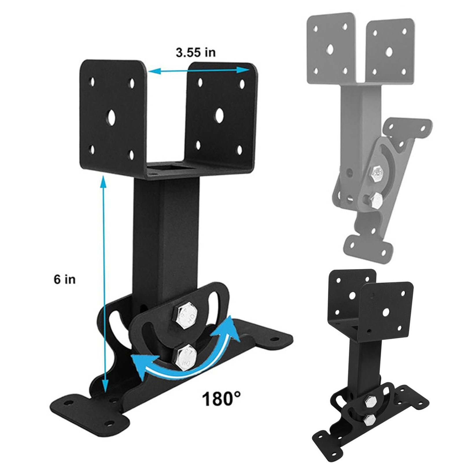 Tacarlha Roof Riser Bracket,Roof Riser Bracket Kit High Strength Rustproof, Corrosion Resistant Powder-Coated Adjustable Pergola Roof Riser, Beam Bracket Versatile Roof Mounting Solution Blac - WoodArtSupply