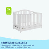 Graco Solano 4-in-1 Convertible Crib with Drawer Combo (White) – GREENGUARD Gold Certified, Includes Full-Size Nursery Storage Drawer, Converts to Toddler Bed and Full-Size Bed Graco