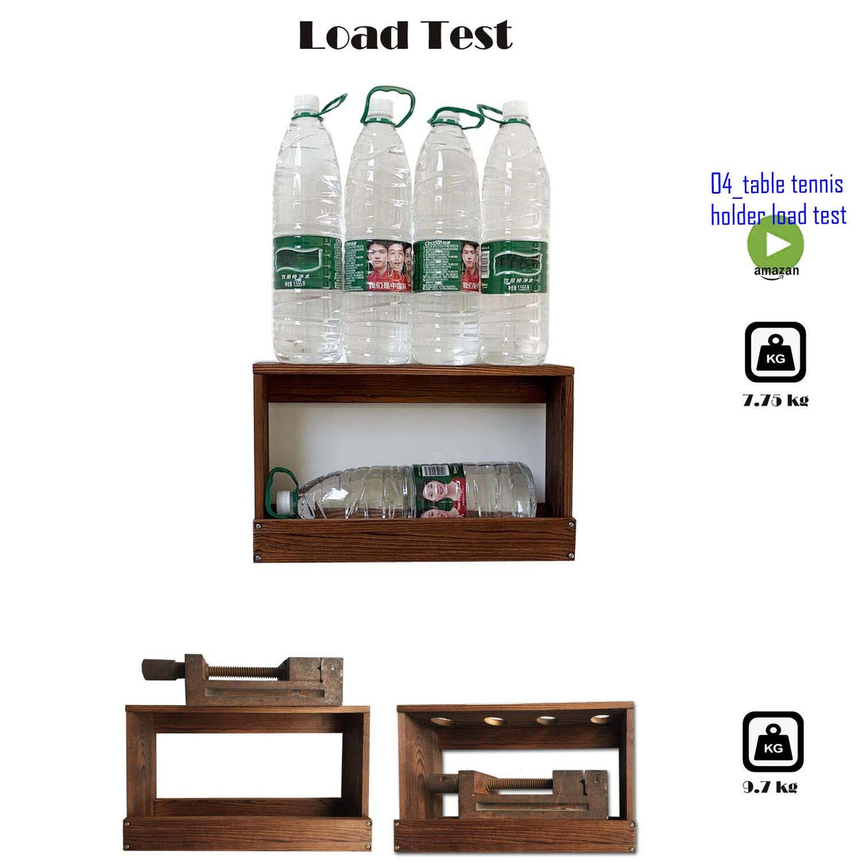 Ping Pong Paddle Holder Rack Rustic with Pre-Buried Sleeves Bolt Crack-Preventing Design Wood Table Tennis Ball Wall Mounted Storage Shelf (Rustic Wood) ozlvii