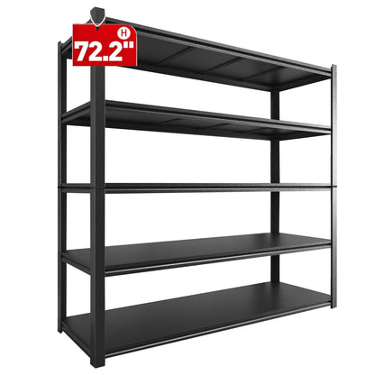 Howzone 48.2" W Garage Shelving 3000LBS Storage Shelves Heavy Duty Garage Storage Shelves Adjustable 5 Tier Metal Shelves for Storage Industrial Heavy Duty Shelving Utility Shelf 24.2"Dx48.2"Wx 72.2"H