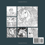 Horses & Nature Coloring Book: Mindfulness, Relaxation & Stress Relief for Teens and Adults: 50 beautiful horse illustrations Lindesa