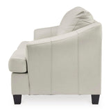 Signature Design by Ashley Genoa Modern Leather Match Loveseat, White Signature Design by Ashley