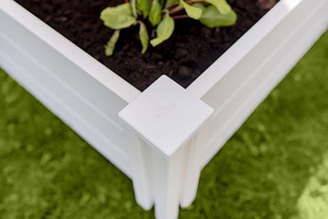 Vita Classic 4'X4'x11 Vinyl Raised, White VT17108 x 4ft Modular Garden Bed, 11" H Vita