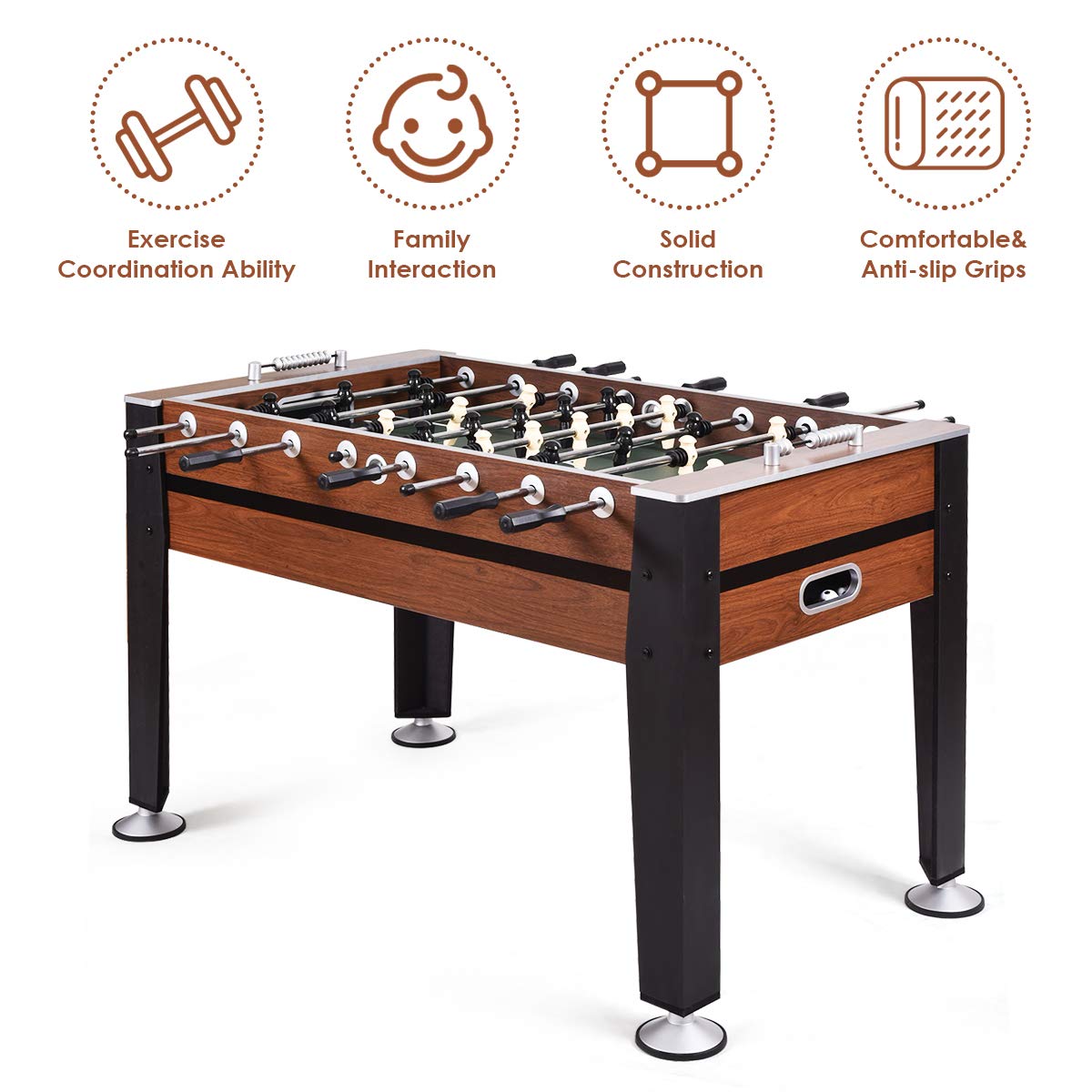Goplus 54" Foosball Table, Soccer Game Table Competition Sized Football Arcade for Adults, Kids, Indoor Game Room Sport Goplus