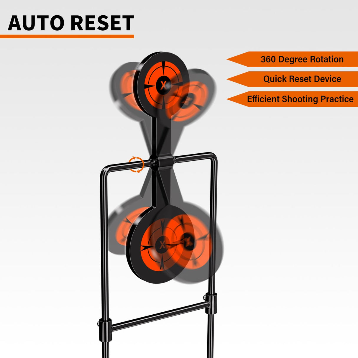 Highwild Double Spinner Shooting Targets - Auto Reset Steel Target - for Centerfire Handguns Up to .44 Magnum Highwild