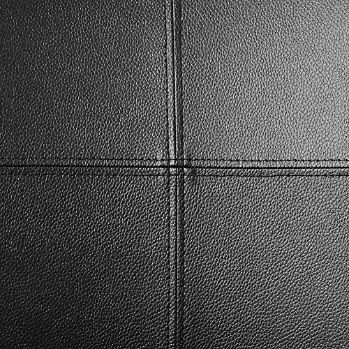 OSP Home Furnishings Deluxe Wood Banker's Chair with Antique Bronze Nailheads and Medium Brown Wood, Black Faux Leather OSP Home Furnishings