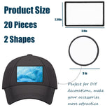 20 Pieces Blank Sublimation Patches 2 Shapes Fabric Iron-on Patch Repair Patches Decorative Patches for DIY Crafts, Hats Clothes Uniforms Shoes Bags Backpacks (Multiple) BOYIVI