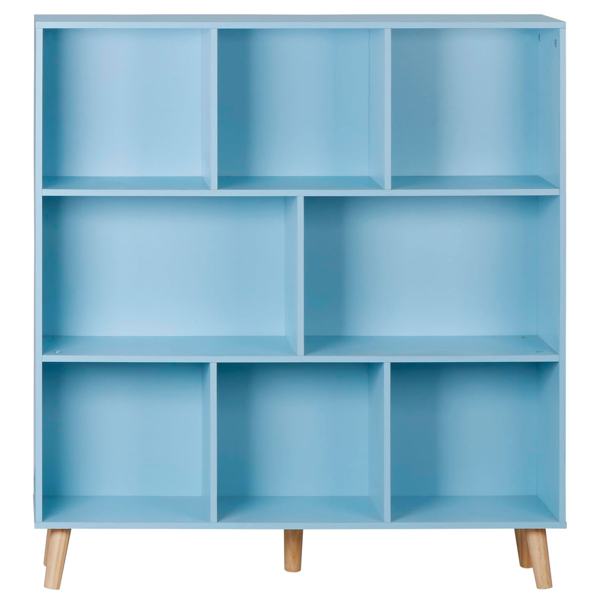 SUPER DEAL 8 Cube Bookshelf 3 Tier Open Shelf Bookcase with Solid Legs, Modern Storage Organizer Display Rack Freestanding Cabinet for Bedroom, Living Room, Office, Nursery, Blue SUPER DEAL