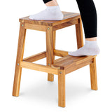 BEEFURNI 2 Step Wood Stool, Wooden Stepping Stools for Adults & Kids 350 lbs, Kids Stepping Chair, Bathroom, Bedroom Bench, Closet Climbing Chair, Easy to Assemble, 1 Year Manufacturer Warranty BEEFURNI