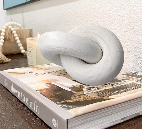 fghuim Decorative Wood Chain Home Decor Wood Knot Desk Shelf Decorations for Living Room Coffee Table Decor fghuim