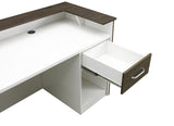 Mares 87" Wood Office Reception Desk Counter & Drawers w/Telescopic Rails & Chrome Handles | Cable Grommet Holes | Option to Add Logo | Front Table Furniture Nail Hair Beauty Salon Spa Restaurant Casa Mare