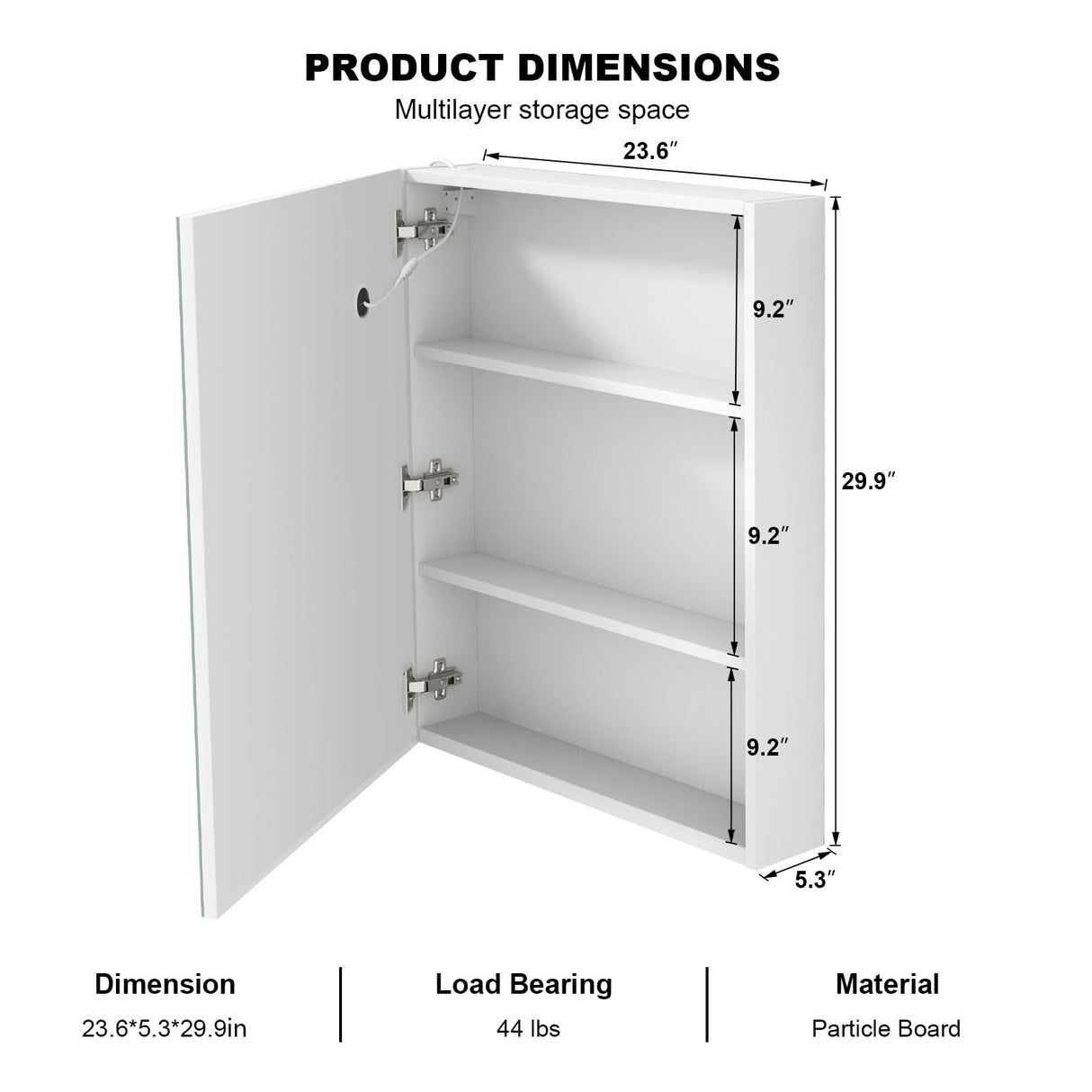 Mepplzian Lighted Medicine Cabinet Mirror for Bathroom,Led Medicine Cabinet with Defogger, Wall Mounted,LED Bathroom Mirror with Storage,20X28 Inch Mepplzian