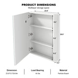 Mepplzian Lighted Medicine Cabinet Mirror for Bathroom,Led Medicine Cabinet with Defogger, Wall Mounted,LED Bathroom Mirror with Storage,20X28 Inch Mepplzian