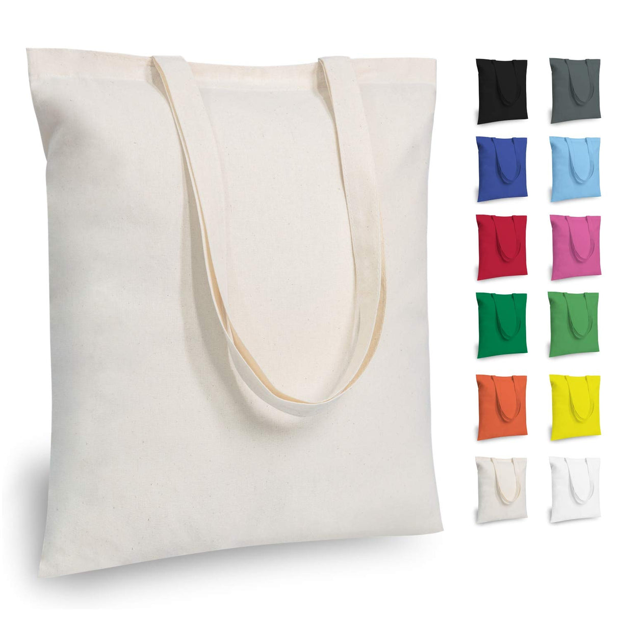 TOPDesign 6 | 12 | 24 | 48 | 192 Pack Economical Cotton Tote Bag, Lightweight Medium Reusable Grocery Shopping Cloth Bags, Suitable for DIY, Advertising, Promotion, Gift, Activity (6-Pack) TOPDesign