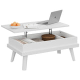 Meilocar Wood Coffee Table, Lift Top Coffee Tablewith Hidden Compartment, Coffee Table for Living Room Reception Room, 39.4in L, White Meilocar