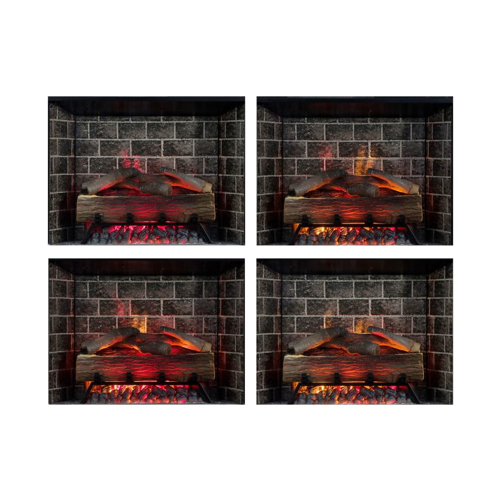 Country Living Glenbrook 55 Inch Oak Wood Mantel with Cast Stone River Rock Surround & 28" Smart Electric Fireplace | Works with Remote, Wi-Fi App, Alexa and Google | LED Multi-Flame Options Country Living