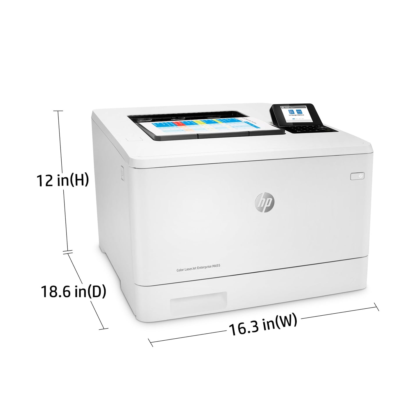 HP Laserjet Enterprise M455dn Desktop Laser Printer - Color 12" x 16.3" x 18.6"