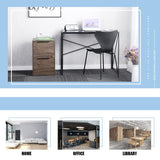 LUCYPAL 2 Drawer Wood File Cabinet,Wooden Storage Filing Cabinet with Hanging Bars for Letter Size and Home Office,Under Desk File Cabinet Assembly Required (Grey) LUCYPAL