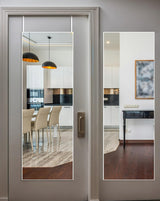 DMWOODFL 48" x 14" Over The Door Mirror Full Length Mirror Door Mirror Wall Mirror Hanging with 2 Metal Hangers for Bedroom Living Room Bathroom White DMWOODFL