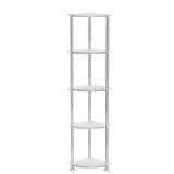 HOPEDAMAI Floor Lamp with Shelves Height Adjustable RGB Floor Lamp with Music Sync LED Corner Floor Lamp with Charging Stationl Dimmable and Timing Standing Lamp for Bedroom White 5-Tier HOPEDAMAI