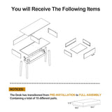 FUNKOCO White Small Desk with Drawers - 40 Inch Home Office Study Writing Desk for Bedroom, Vanity Desk with 4 Solid Legs, Modern Computer Desk for Small Spaces FUNKOCO