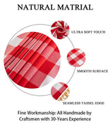 Buffalo Check Table Cover - 13''x72'' Red & White Cotton Checkered Plaid Table Runner for Farmhouse Dinners ShinyBeauty