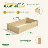Greenes Fence Original Pine Raised Garden Bed, 2' x 4' x 10.5" - Made in USA with American Pine Greenes Fence