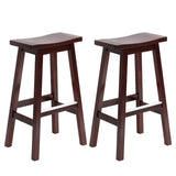 PayLessHere Bar Stools Set of 2 for Kitchen Counter Solid Wooden Saddle Stools 30-Inch Height Home Furniture Barstool, Brown PayLessHere