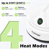 Calogy Mini Heat Press, 5" Diameter Round Heat Press Machine for T-Shirt Portable, 4 Levels Temp Max 410℉, Small Iron for Crafts, Coaster, Bag, Pillow, Ceramic, Sublimation Ink Vinyl Transfer (White) Calogy