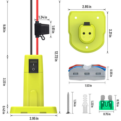 2 Packs Power Wheel Adapter for Ryobi 18V Battery, Upgraded Battery Converter Kit with Switch, Fuse & Wire Terminals, 12 AWG Wire, Power Connector for DIY RC Car Toys Robotics - WoodArtSupply