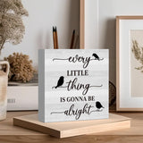Every Little Thing is Gonna Be Alright Sign,Three Little Birds Sign Gift, Positive Daily Remider Gift for Kids Classroom Farmhouse Home Office Desk Decor Accessories 5 X 5 Inches Zopedia