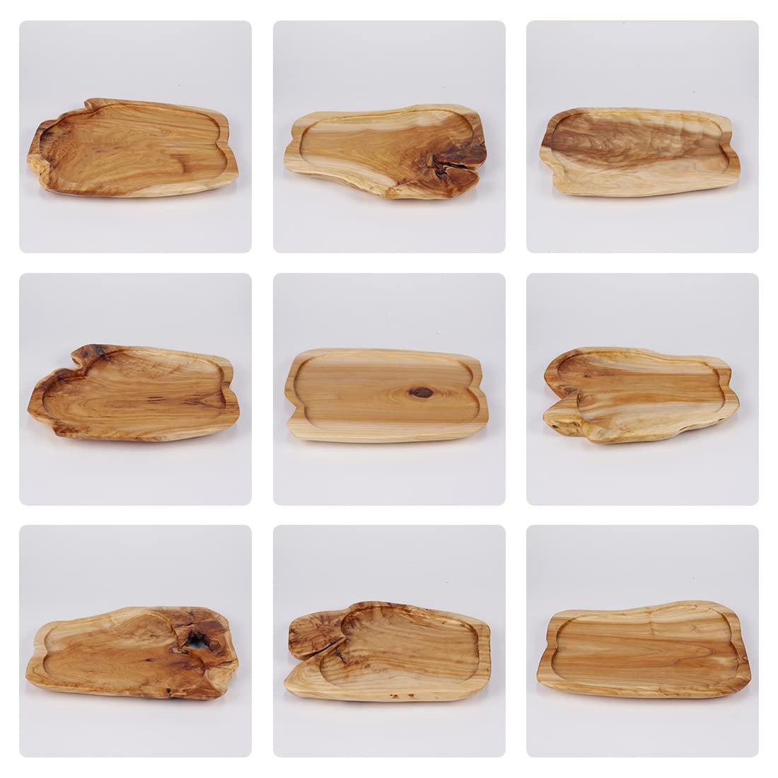 DeziWood Wooden Tray for Decor, Small Wood Serving Tray, Rustic Wood Decorative Tray, Farmhouse Candle Holder Decorative Tray for Home Decor, 13x9.8x1.5 Inch DeziWood