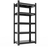 5 Tier Storage Shelves, Shelving Unit, Adjustable Metal Shelving,2000LBS Pantry Shelves Sturdy Steel Shelf for Kitchen Pantry Closet Laundry,15" D x 24" W x 59" H, Black Metallitrend