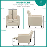 Home Theater Seating Push Back Recliner Chairs, Reclining Chair, Small Recliners for Small Spaces with Adjustable Footrest, Relaxing Sofa Recliners – Linen, Cream Naomi Home