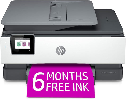 HP OfficeJet Pro 8025e Wireless Color All-in-One Printer with Bonus 6 Free Months Instant Ink, Grey (1K7K3A) (Renewed Premium)