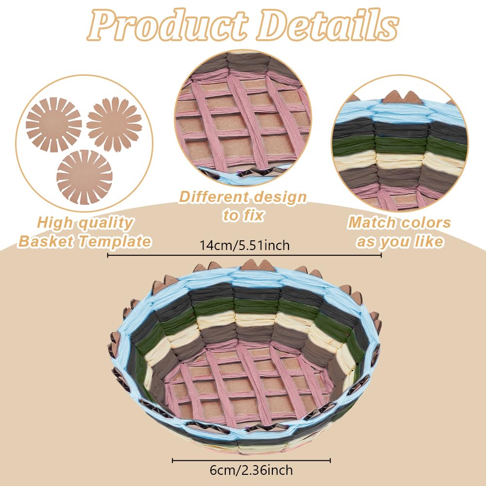 FREEBLOSS 12 Set Basket Weaving Kit 6 Colors Basket Making Kit for Beginners Creative Woven Bowl Raffia Basket Arts and Crafts Projects with Video Tutorial Easter Basket Activities for Easter Eggs FREEBLOSS