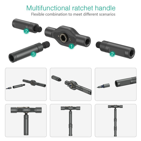 ORIA Ratchet Screwdriver Set, 42 in 1 Magnetic Repair Tool Kit with Rotatable Ratchet Handle, 40 PCS Magnetic Precision Bits, Storage Case for Home Appliances ORIA