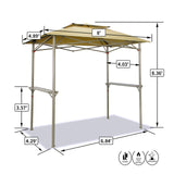 Crown Shades 8x5 Grill Gazebo - Pop Up Canopy for BBQ and Backyard Patio - Easy Outdoor Barbecue Shade Cover with Double Tier Vented Top & 2 Side Shelves (Beige) CROWN SHADES