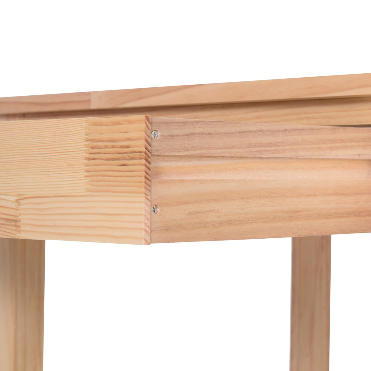 HOMCOM 42" Kitchen Trolley Cart Rolling Island, Wooden Utility Serving Cart with 2 Drawers and 3-Tier Shelf, Natural HOMCOM