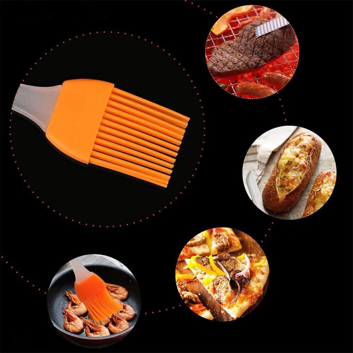Basting Brush, Basting Brushes Grill Kitchen Silicone Pastry Cooking Brushs & BBQ Basting Brush, Varying Bright Color - Best Kitchen Gadget (Oil Brush 4 Pack) BINHAI