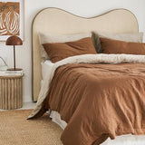 Gaytri Handicraft Linen Duvet Cover in Tobacco & Beige. King, Queen, Twin, Full, Double, Single Sizes. Tobacco Linen Duvet Cover. Brown Bedding Set with Zipper Closure & Ties (Twin XL 59x102) Generic