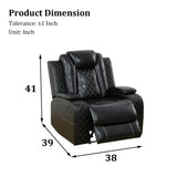 SIENWIEY Power Leather Recliner Sofa Set with LED Lights, Recliner Couch Set for Living Room Furniture Sets,Leather Couch with USB Port/Reading Lamp,Sofa+Chair+Chair SIENWIEY
