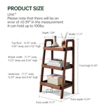 Vadisun 100% Solid Oak 3 Tier Ladder Shelf, Small Bookshelf, Ladder Bookshelf, Bookcase with Stable Frame, Small Table for Living Room Bedroom(Walnut, 12.6" L x 17.72" W x 31.5" H) Vadisun