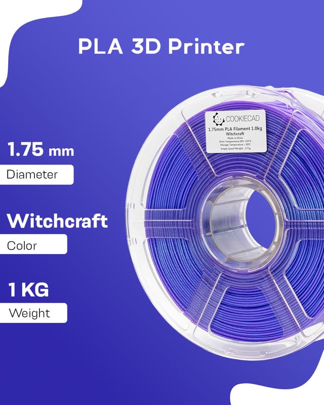 Cookiecad PLA Filament 1.75mm 1kg Iridescent Glitter 3D Printer Filament - Witchcraft Elixir PLA Cookiecad