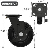 Heavy Duty Caster Wheel 6 Inch,Plate Caster Swivel 2 Pack 500lb Capacity,Solid Rubber,Cast Iron,Brake Casters for Flat Carts,Workbench,Dolly,Trolley Vandersum