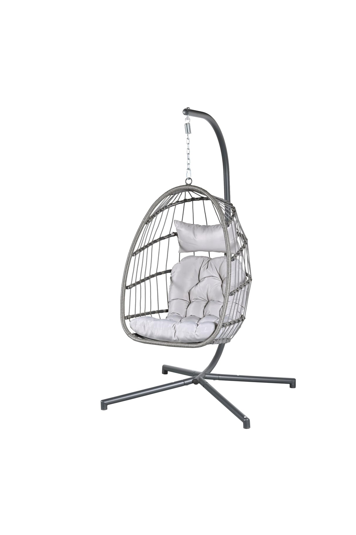 Econohome Hanging Egg Chair with Stand - Indoor/Outdoor Swing Hammock Chair with Plush, Washable Cushions, 350LBS Capacity, Ideal for Relaxation in Bedrooms, Balconies, Gardens, and Patios EconoHome
