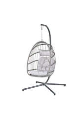 Econohome Hanging Egg Chair with Stand - Indoor/Outdoor Swing Hammock Chair with Plush, Washable Cushions, 350LBS Capacity, Ideal for Relaxation in Bedrooms, Balconies, Gardens, and Patios EconoHome
