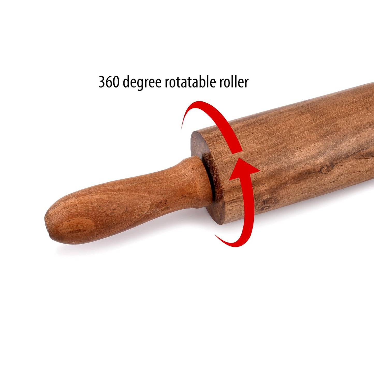 NIRMAN Acacia Wood Rolling Pin for Baking Long Baking Rolling Pin for Pizza, Fondant, Crust, Cookie & More Essential Kitchen utensil tools (16.5" x 2.5" x 2.5")