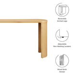 Modway Aspect 60 Inch Oval Console Table in Oak with Reversible Arched Legs - Modern Oval Wood Narrow Entryway Table - Curved Profile Design Thin Sofa Table for Hallway or Living Room Modway